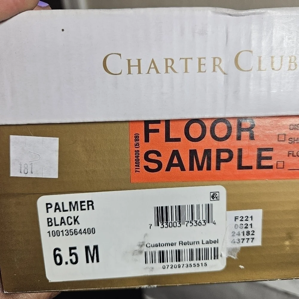 Charter Club Palmer Black Lace Up Sneakers Sz 6.5